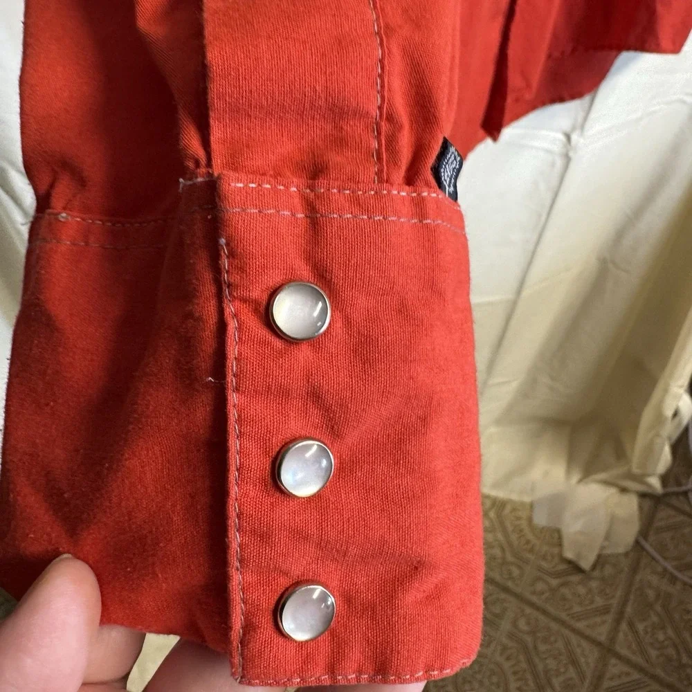 Vintage Rockmount Shirt Mens XL Western Bib Pearl Snap Cavalry Vintage 90s